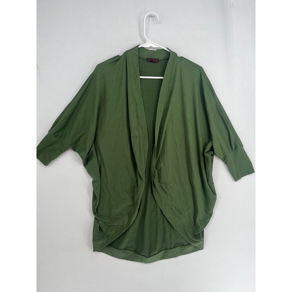 Shiela Rose Olive Green Batwing Cardigan Open Front Draped Wrap Size S CZ3002-NW